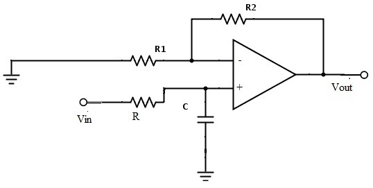 Fig: First Order Low Pass Butterworth filter