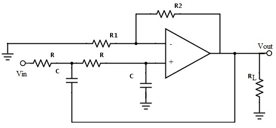 Fig: Second Order Low Pass Butterworth Filter