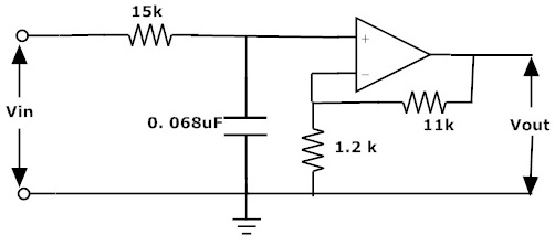 Fig: Active Low Pass Filter Example1