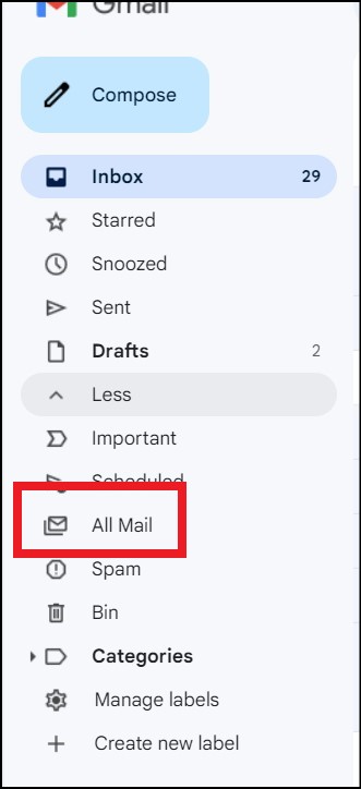 All mail button- Desktop