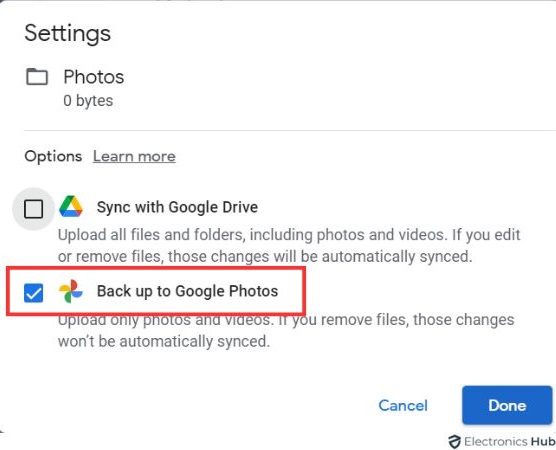 Back up- google drive to google photos