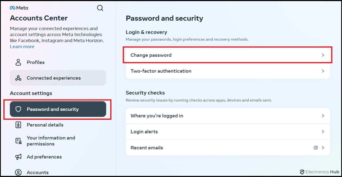 Change Password on Desktop-reset instagram password