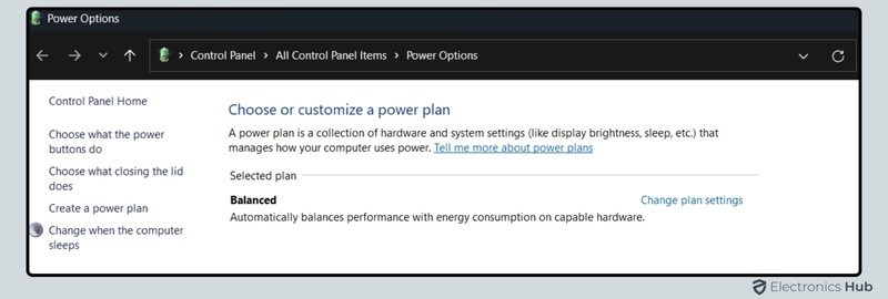 Change Power Plan Settings-decrease cpu usage