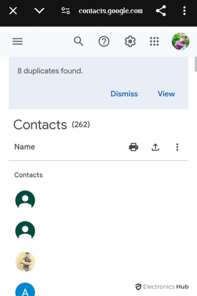 Contacts - gmail and contacts