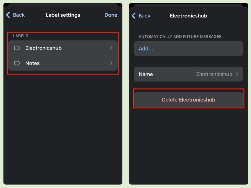 Delete the Label-manage labels gmail