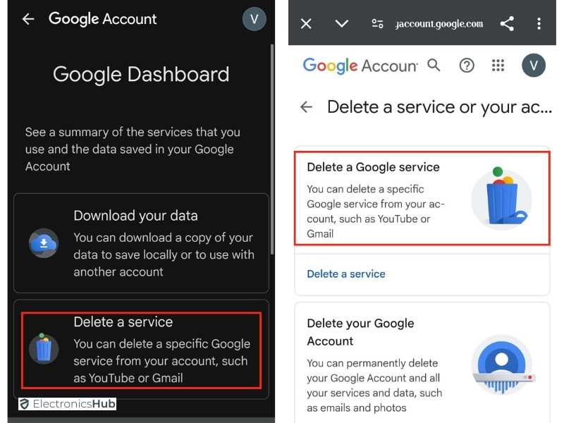 Delete Service-how to delete youtube account