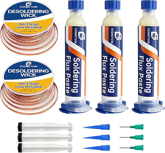 Essmetuin R08010 Soldering Wick and Flux