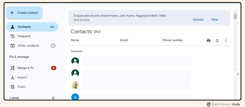 Gmail contacts - how find contacts in gmail