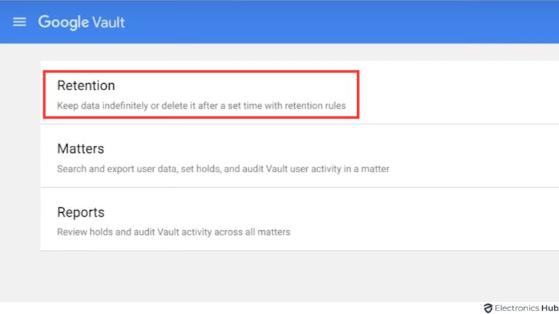 Google Vault Retention - backup google drive