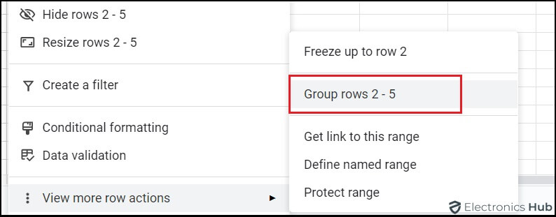 Group rows- Google Sheets