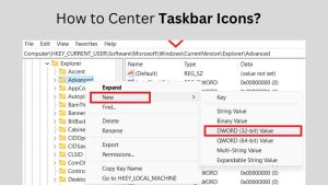 How to centre taskbar icons