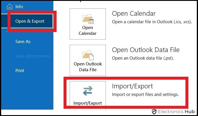 import export option-how to export contacts from outlook