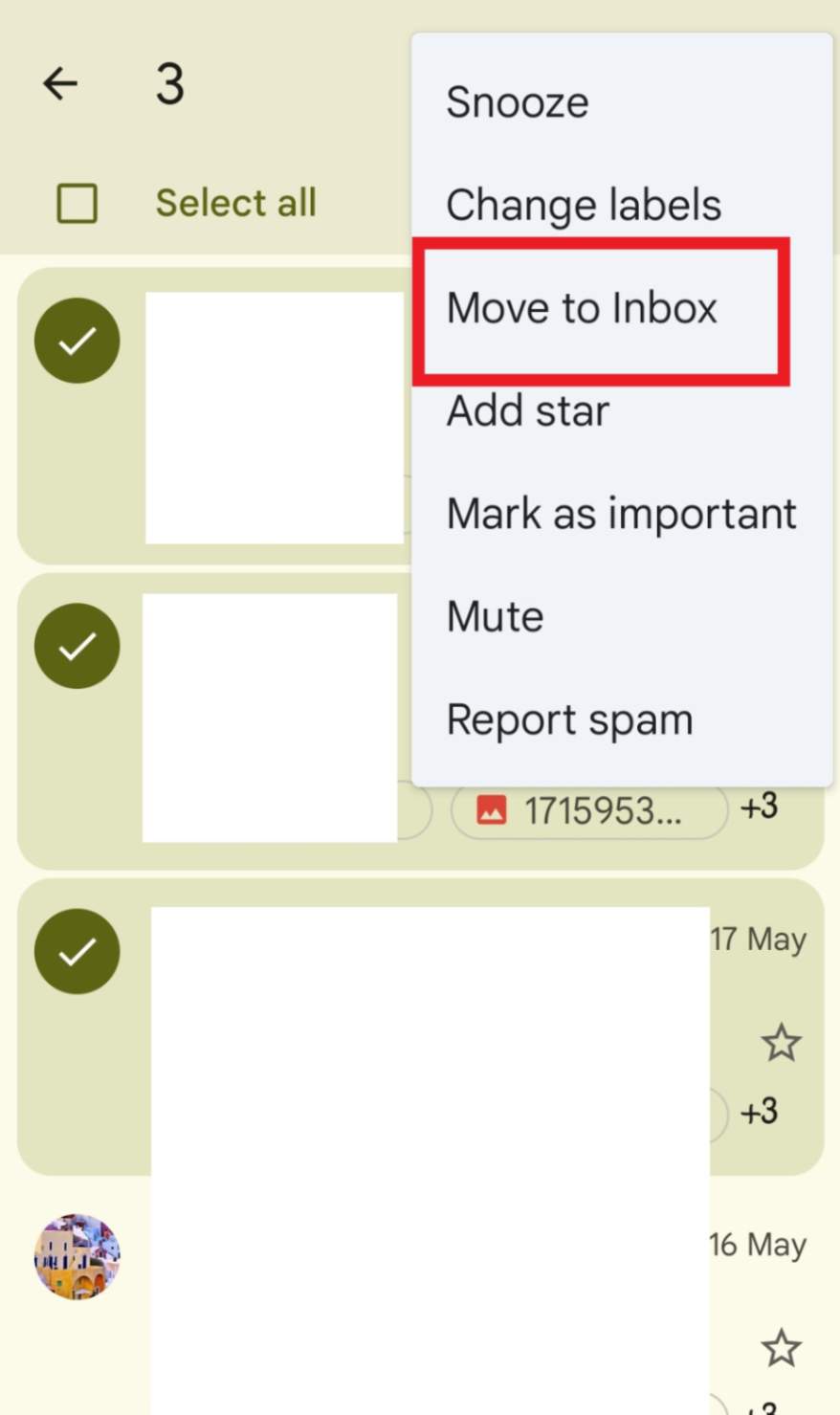 Move to inbox