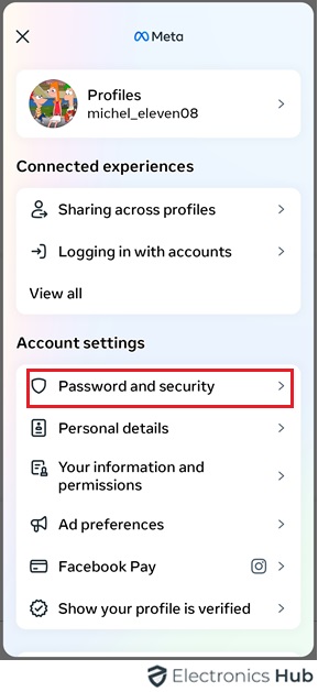 password & security - instagram restrict activity