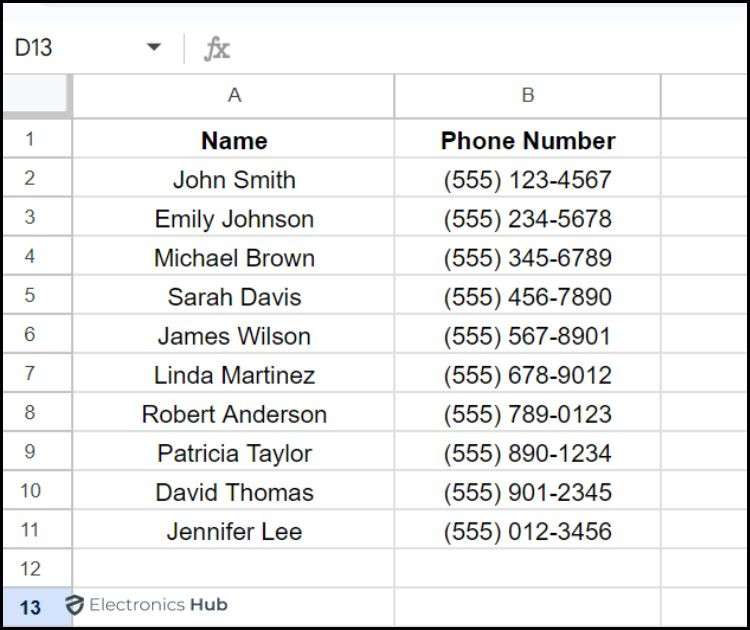 Review the Changes-formatting numbers in google sheets