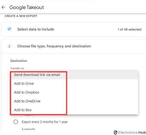 Select Data - google backup drive