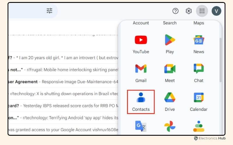 Select Contacts - gmail and contacts