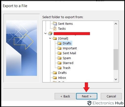 select export folder-how to export email from outlook