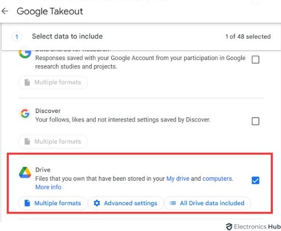 Google Takeout - google drive backups