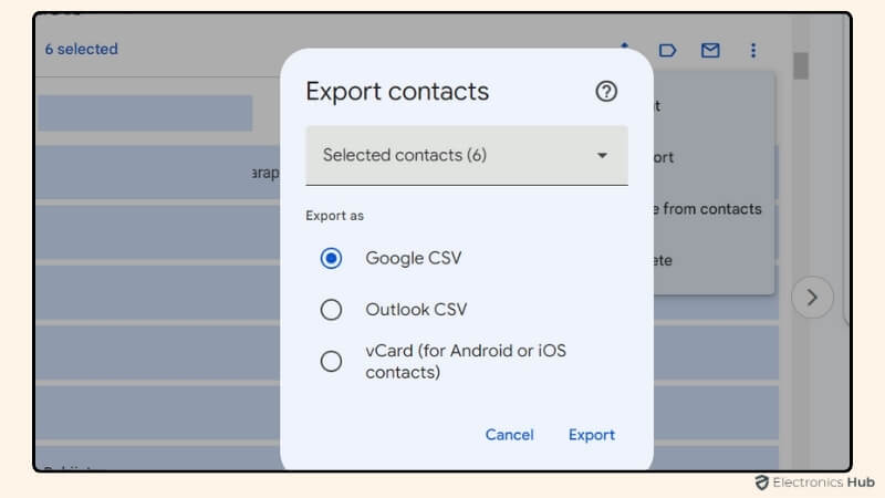 Select the format - edit contacts in gmail