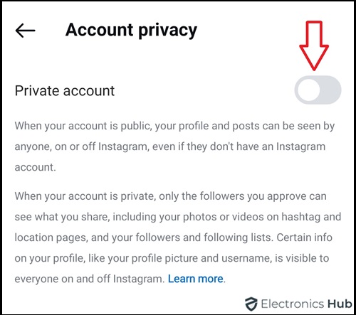 Set Instagram Account Private-private account