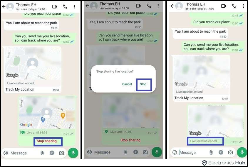 Stop Sharing Live Location-Android