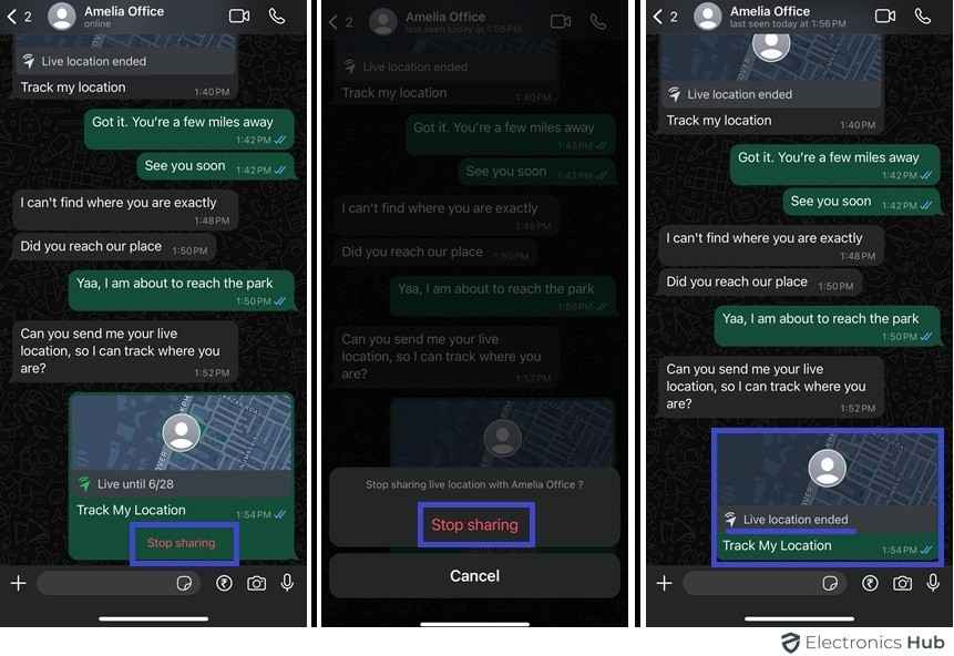 Stop Sharing Live Location-iPhone
