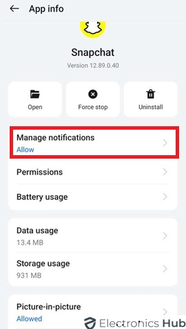 Tap Manage Notification for Time Sensitive