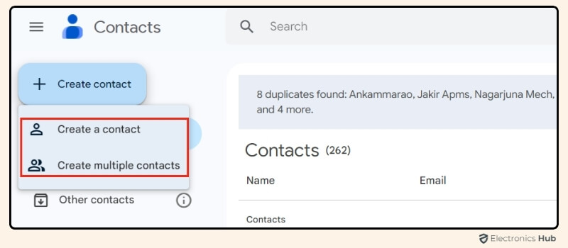 Through Google Contacts - how to save contacts with google