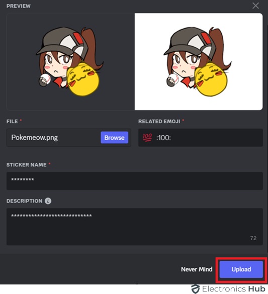 Upload-discord stickers