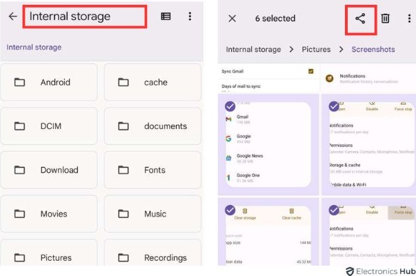 Internal storage - Upload Photos to Drive